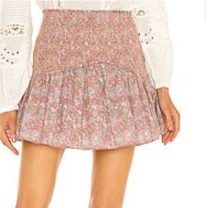 LoveShackFancy Anguilla skirt warm taupe / floral Size L NWT